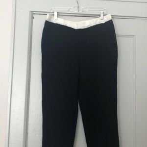 Women’s black silk, wool & gauze pants